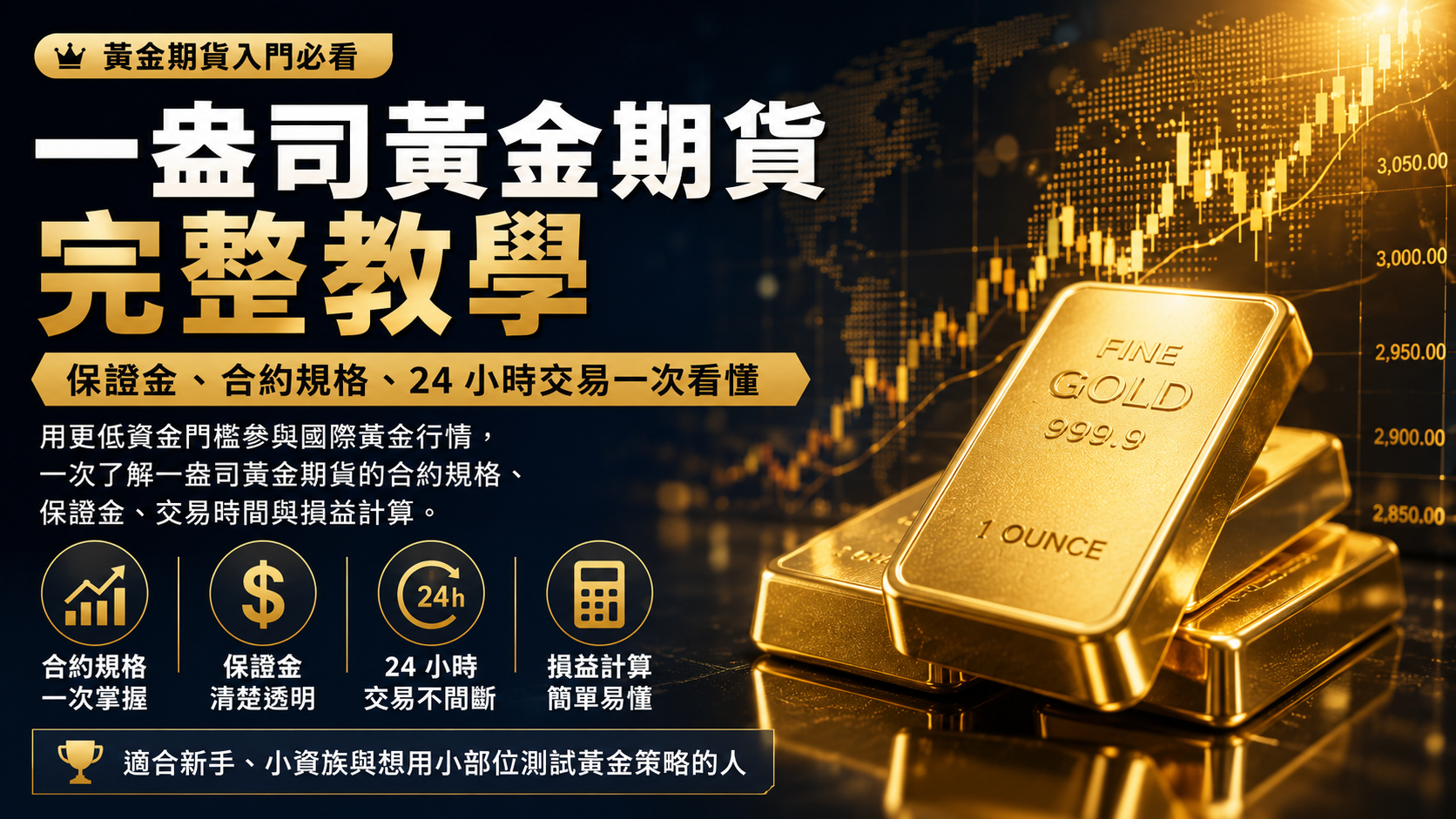 一盎司黃金期貨完整教學｜保證金、合約規格、24 小時交易一次看懂